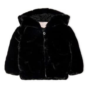 KIDS ONLY Malou faux fur hood jakke - BLACK - 104