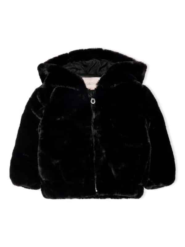 KIDS ONLY Malou faux fur hood jakke - BLACK - 104
