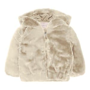 Malou faux fur hood jakke - OATMEAL - 80