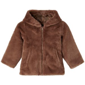 Name it Jakke Marry Faux Fur Chocolate Chip - Str. 92