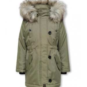 KIDS ONLY jakke med faux fur i Aloe til piger