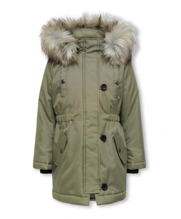 KIDS ONLY jakke med faux fur i Aloe til piger