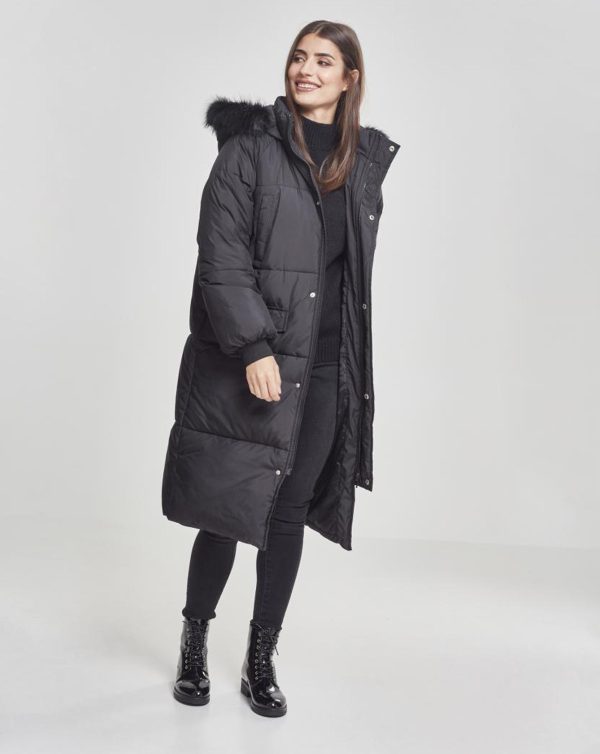 Urban Classics Dame Oversize Faux Fur Puffer Jakke