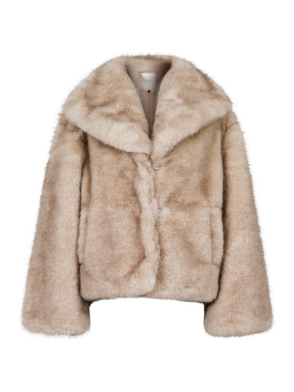 Stephanie Faux Fur jakke - beige